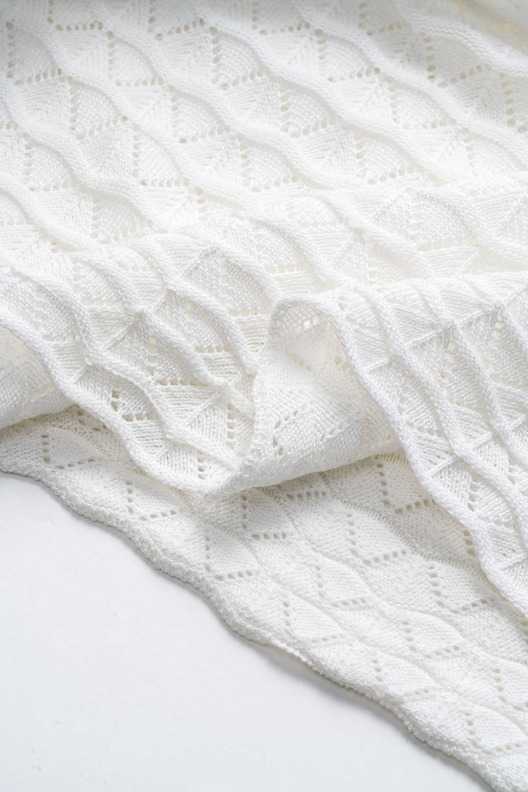 Örgü Dokulu Beyaz Plaj Elbisesi