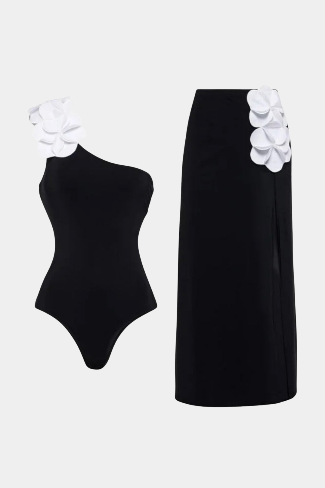 Noir Asimetrik Pareo Set
