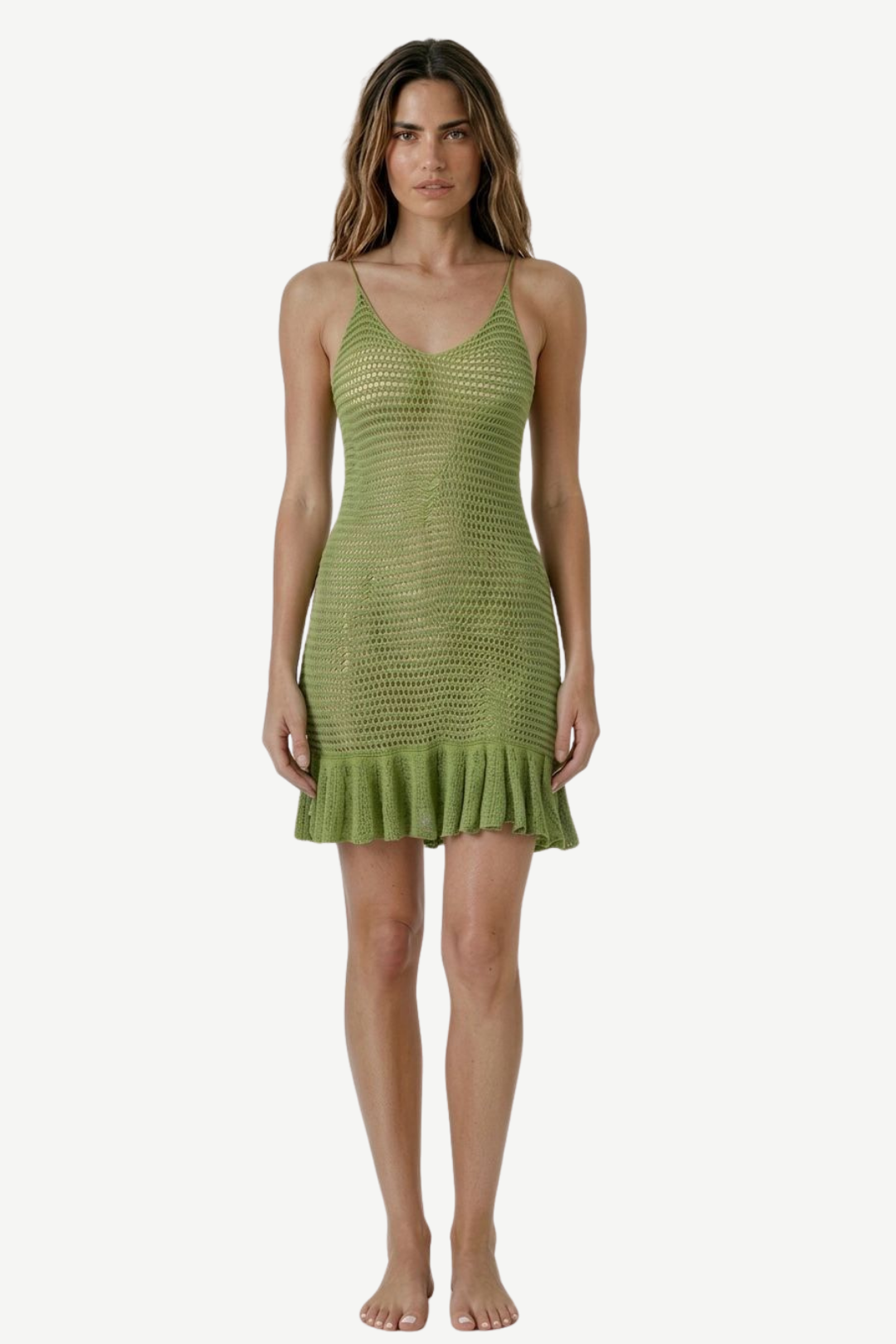 Rosvell Lime Breeze Örgü Plaj Elbisesi
