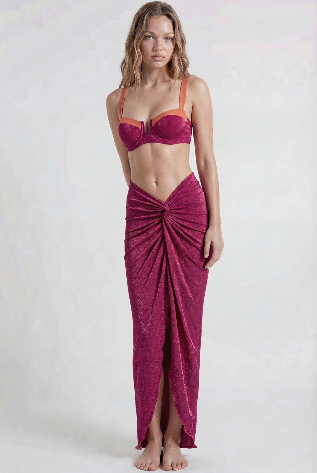 Fuchsia Bikini Pareo Set