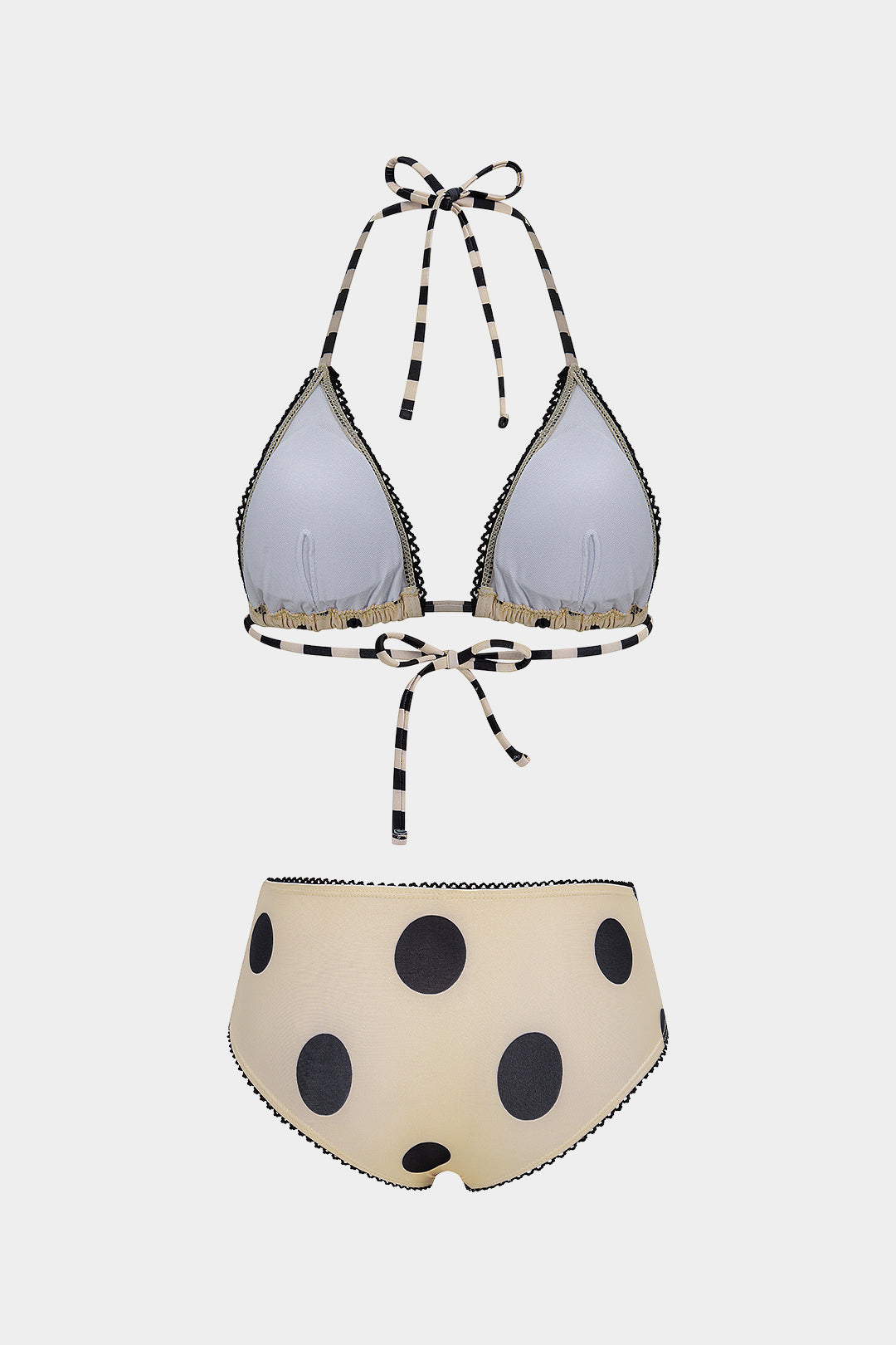 Retro Dot Bağlamalı Bikini Set