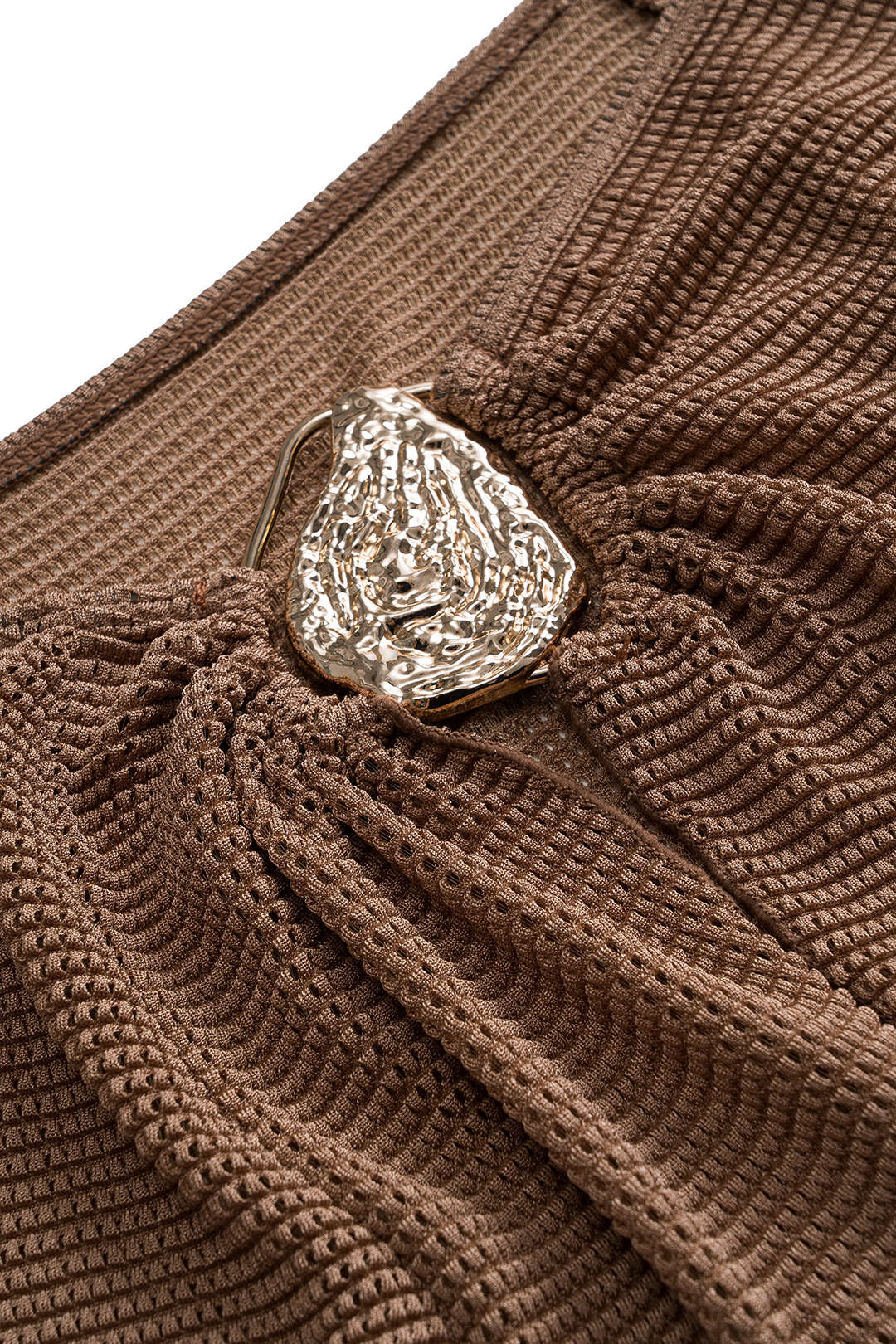 Kahverengi Straplez Pareo Set