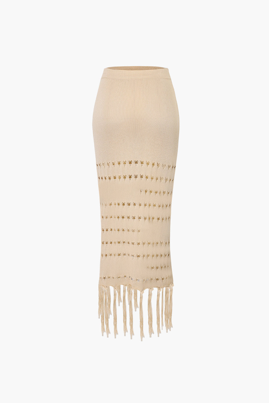 Bej Örgü Etekli Plaj Seti