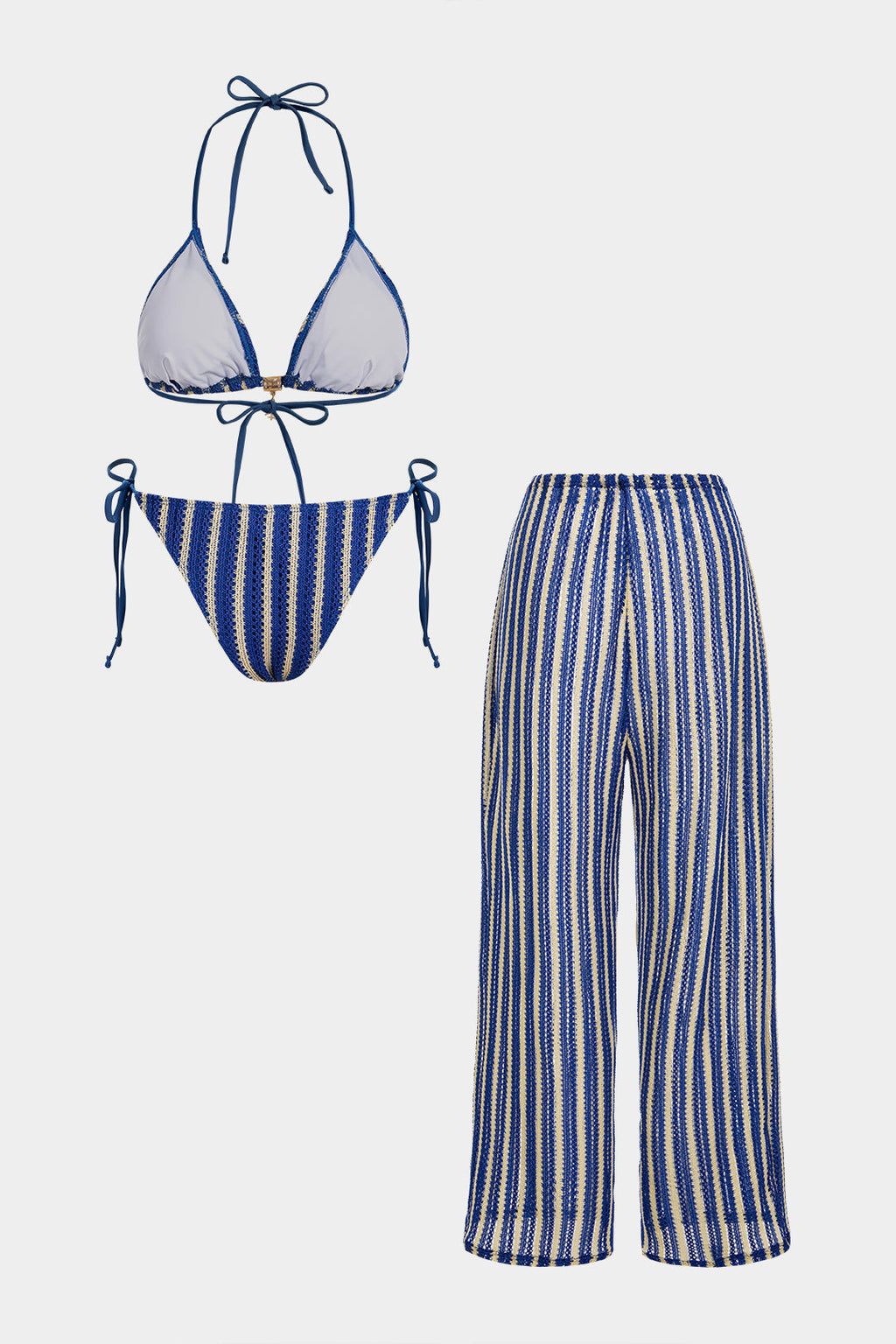 Rosvell Riviera Stripe Bikini & Pantolon Set