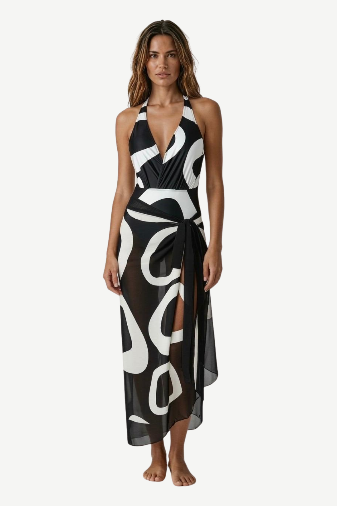 Rosvell Noir Wave Pareo Mayo Set