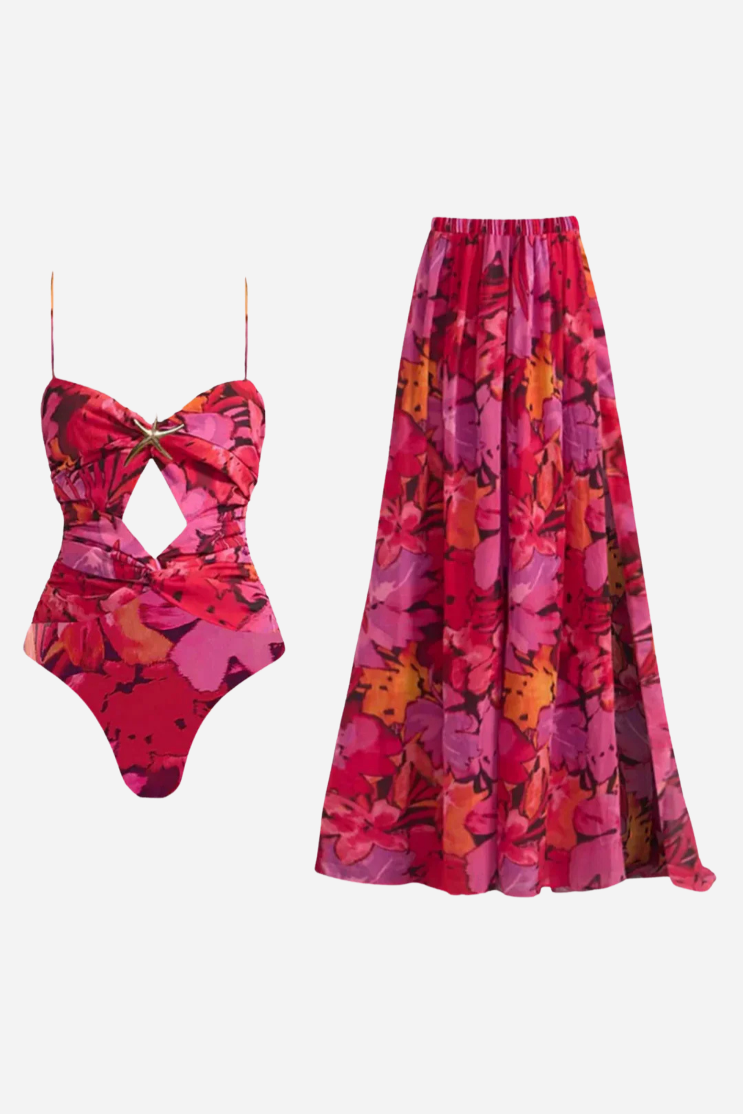Rosvell Sunset Bloom Pareo Set