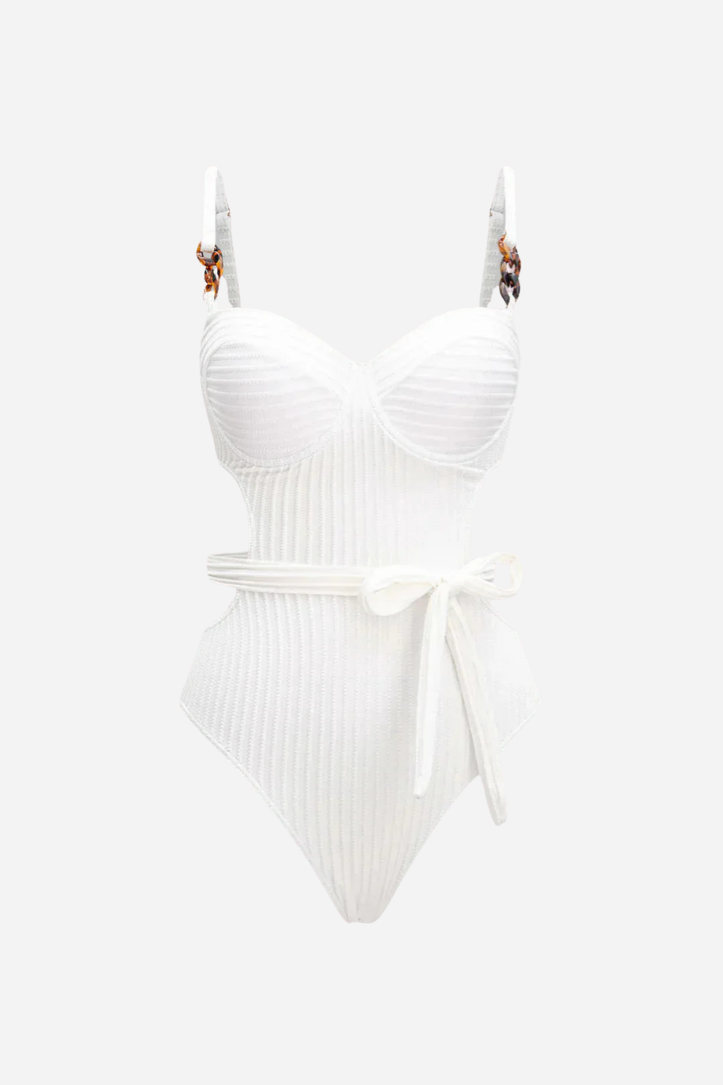 Yan Bağlama Detaylı Beyaz Mayo