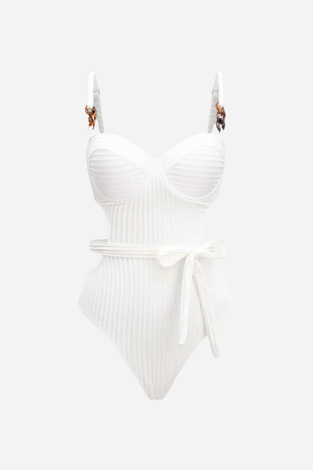 Yan Bağlama Detaylı Beyaz Mayo