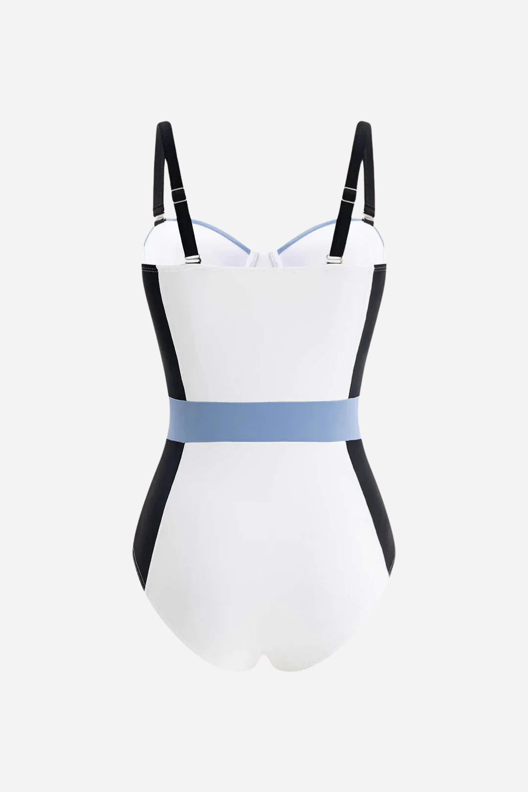 Kontrast Şerit Detaylı Beyaz Mayo