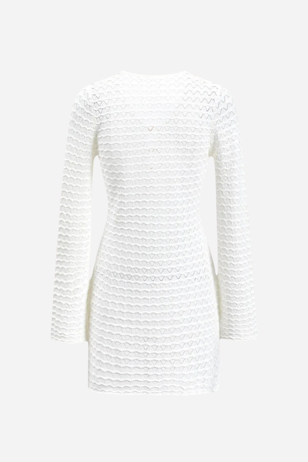 Örgü Dokulu Beyaz Plaj Elbisesi