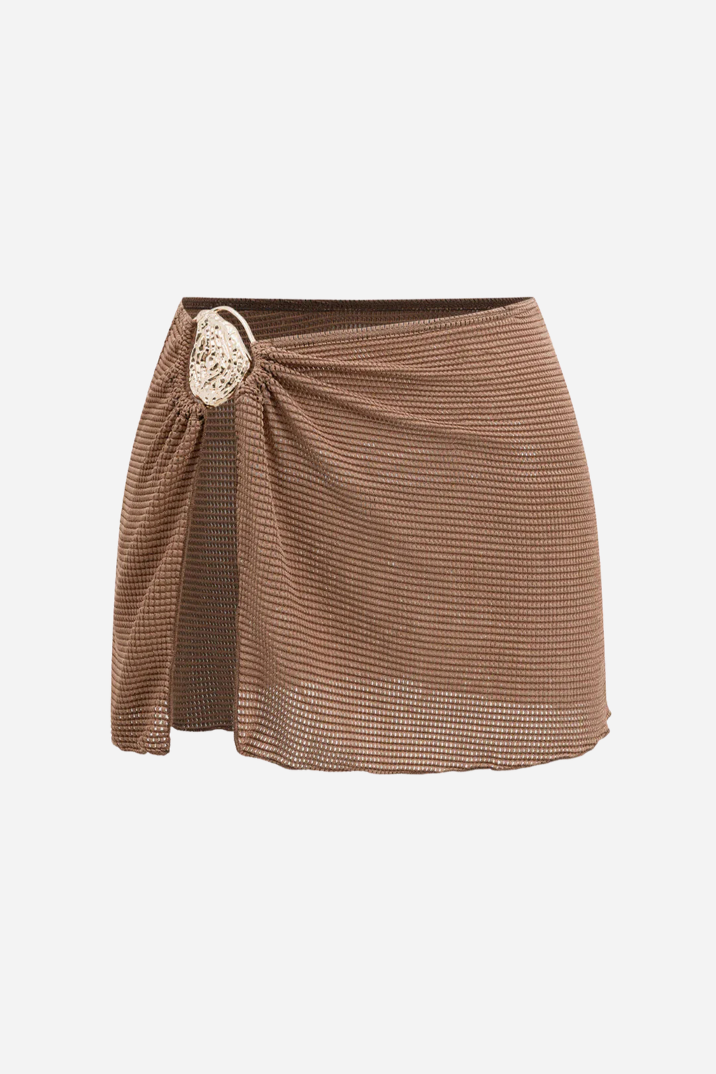 Kahverengi Straplez Pareo Set