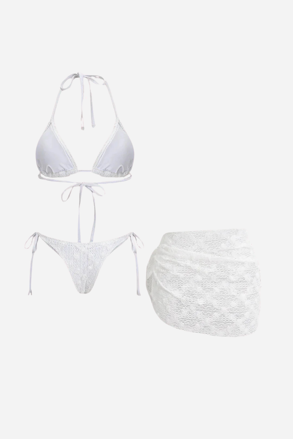 Dantelli Beyaz Pareo Set