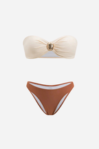 Kontrast Detaylı Straplez Bikini
