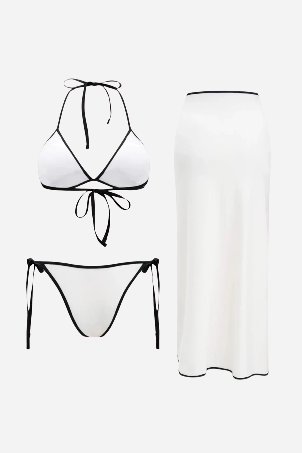 Fırfır Detaylı Beyaz Pareo Set