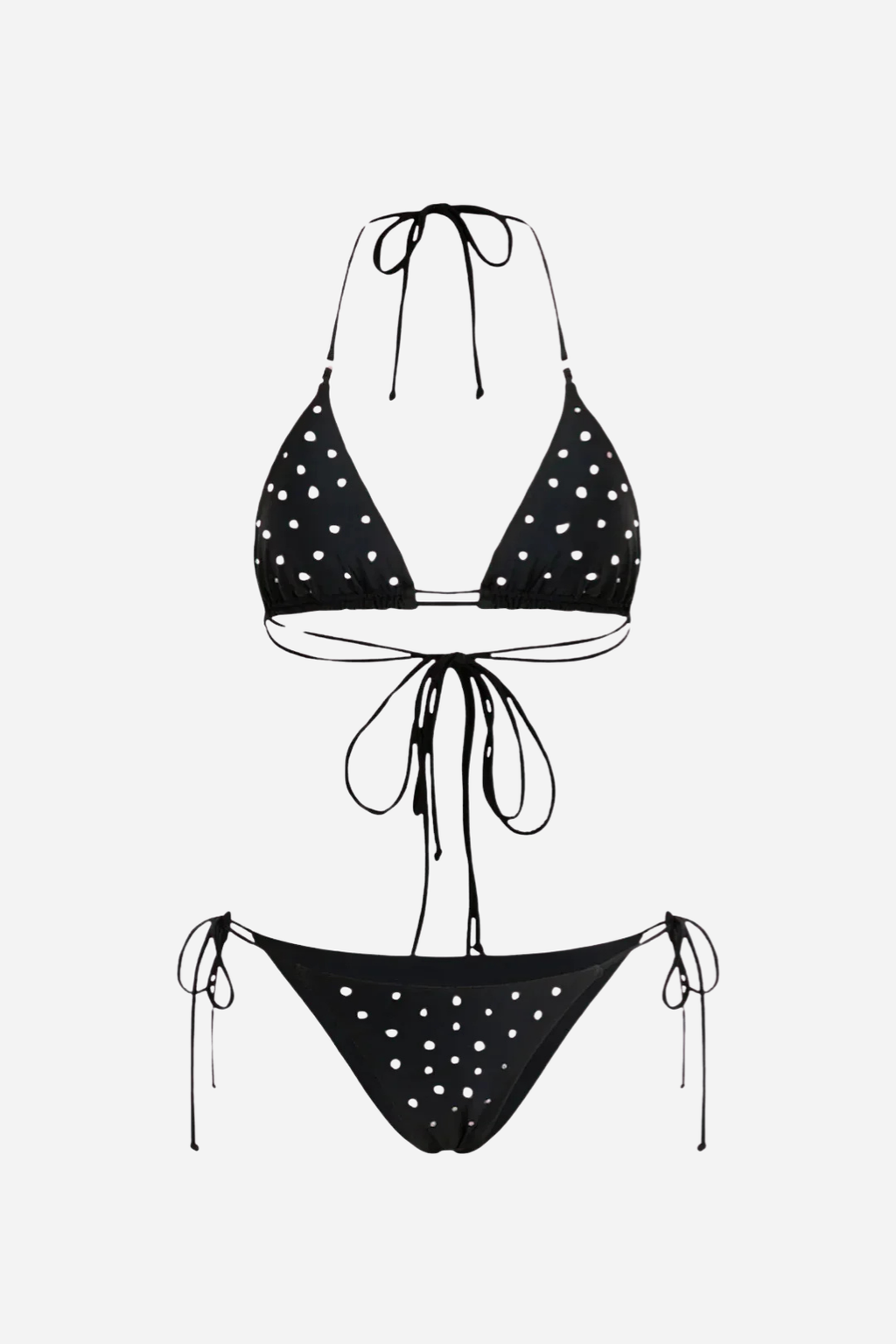 Puantiye Desenli Siyah Bikini