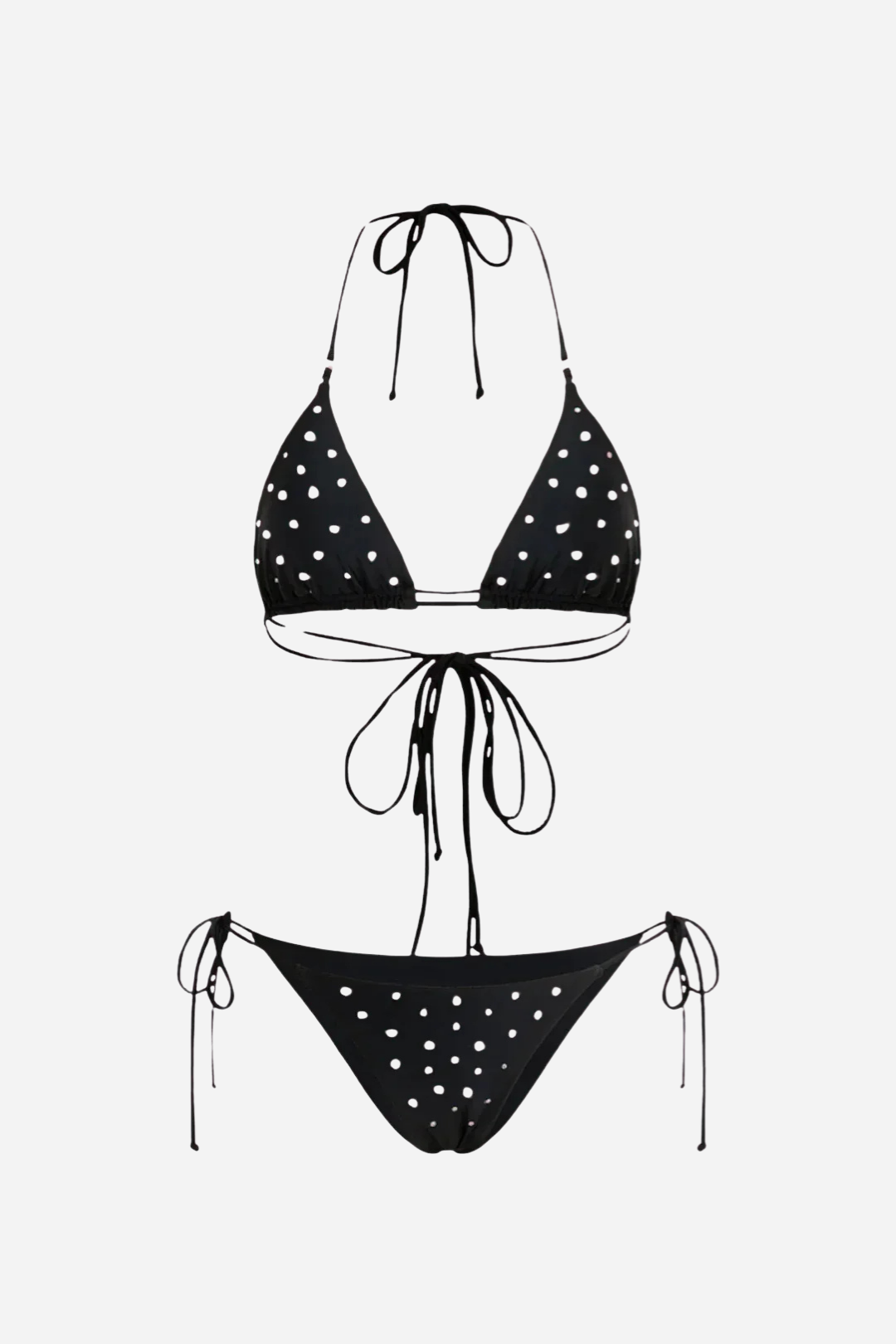 Puantiye Desenli Siyah Bikini
