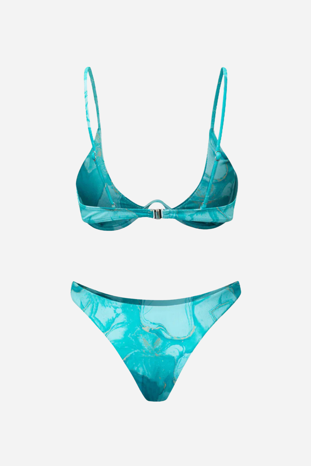 Turkuaz Desenli Pareo Set