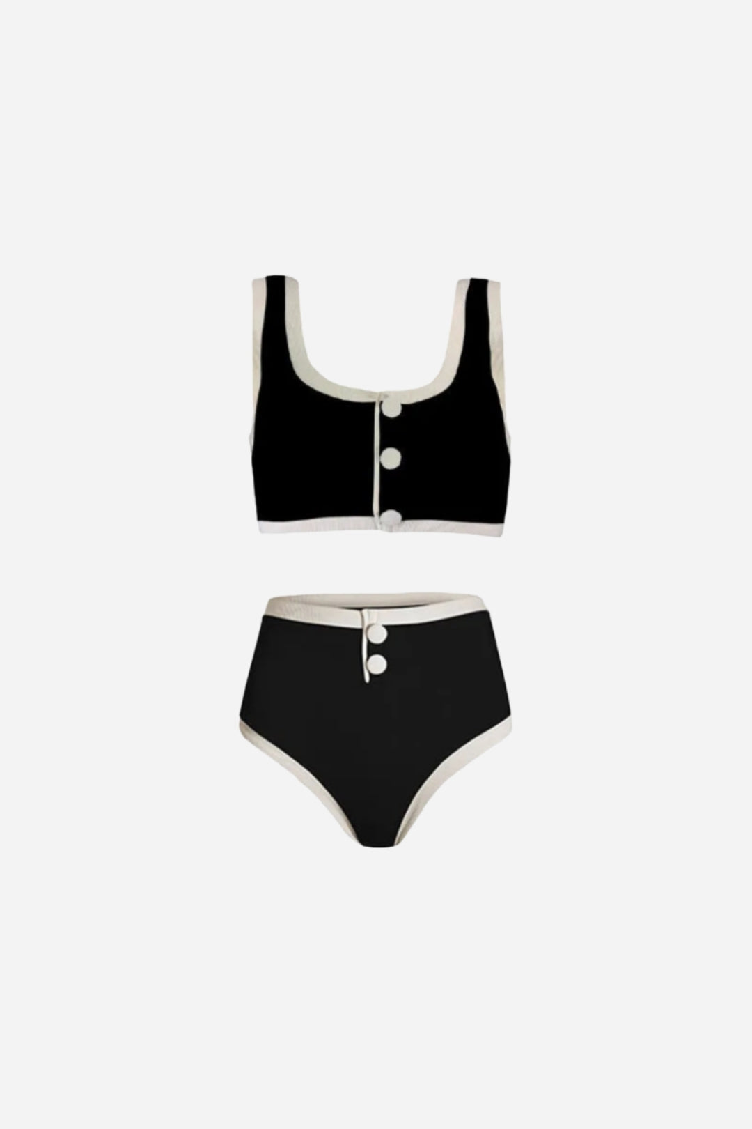 Noir Button Bikini Set