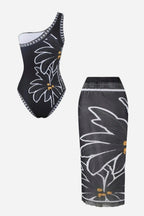 Noir Bloom Mayo Pareo Set