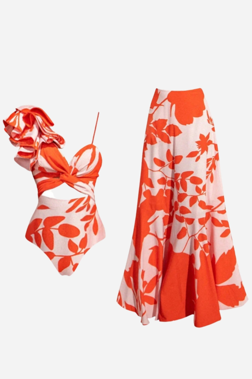 Coral Pareo Set