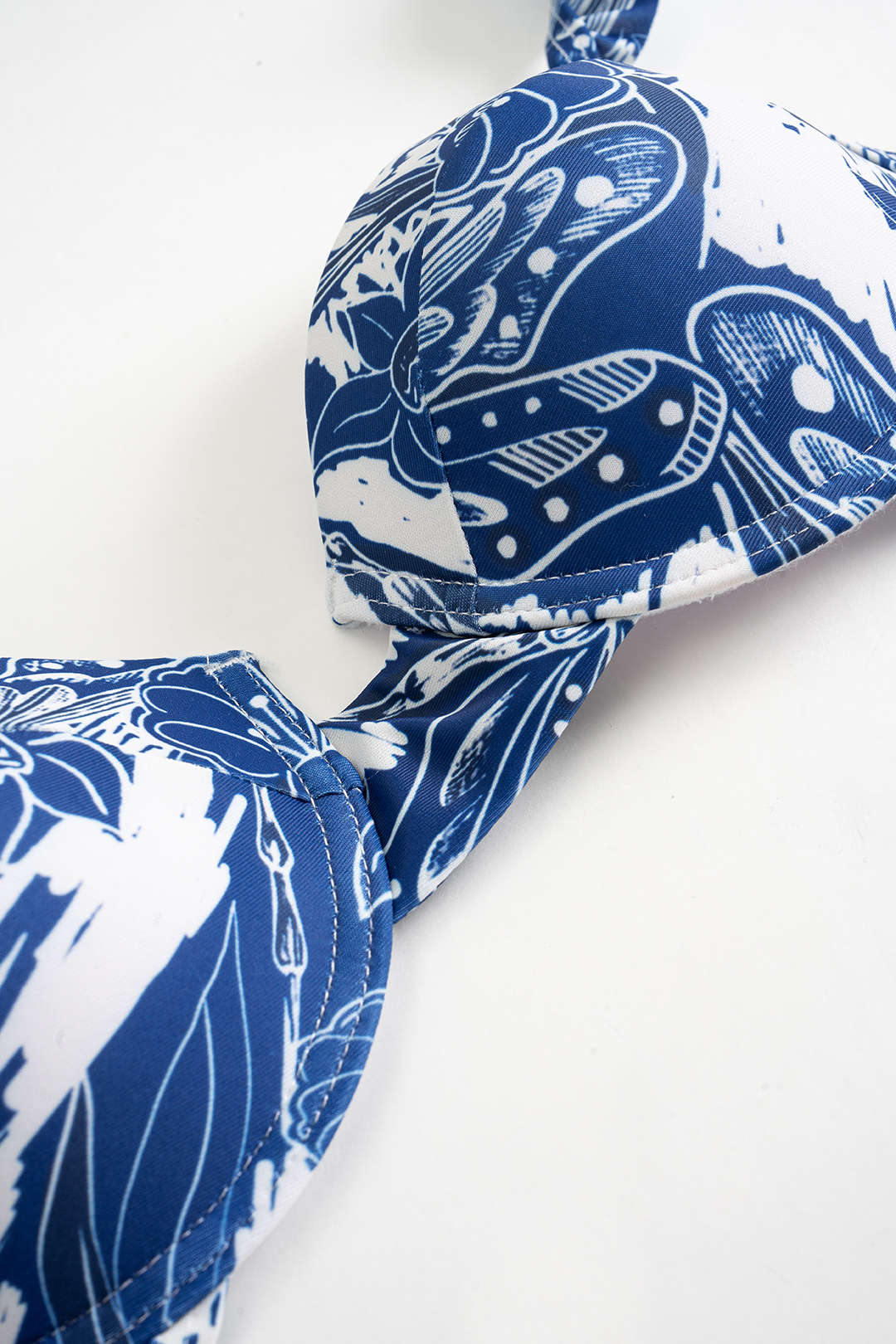 Mavi Çiçek Desenli Pareo Set