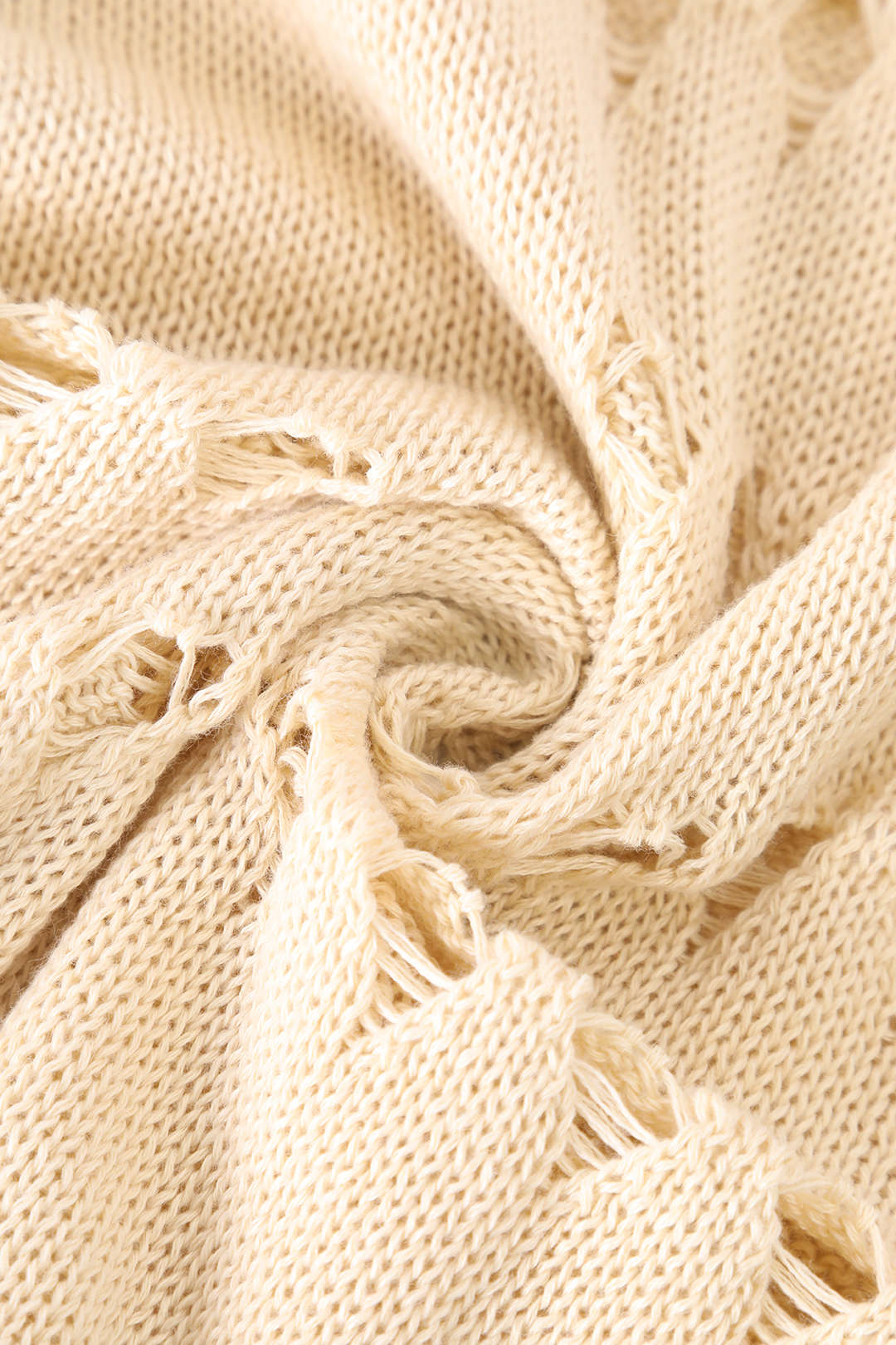 Bej Örgü Etekli Plaj Seti